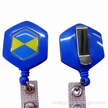 Retractable Badge Reels, Made of Plastic/ABS, 32mm,round shape